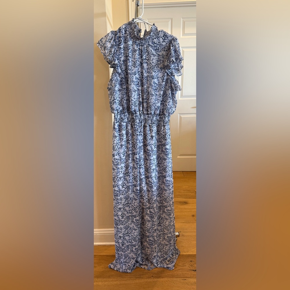 MSK Women's Flutter-Sleeve Smocked-Waist Jumpsuit